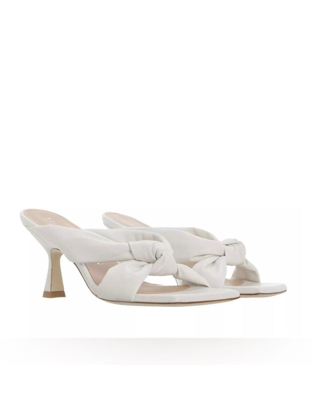 Stuart Weitzman Playa 75 Knot Sandal in White Leather - NWT